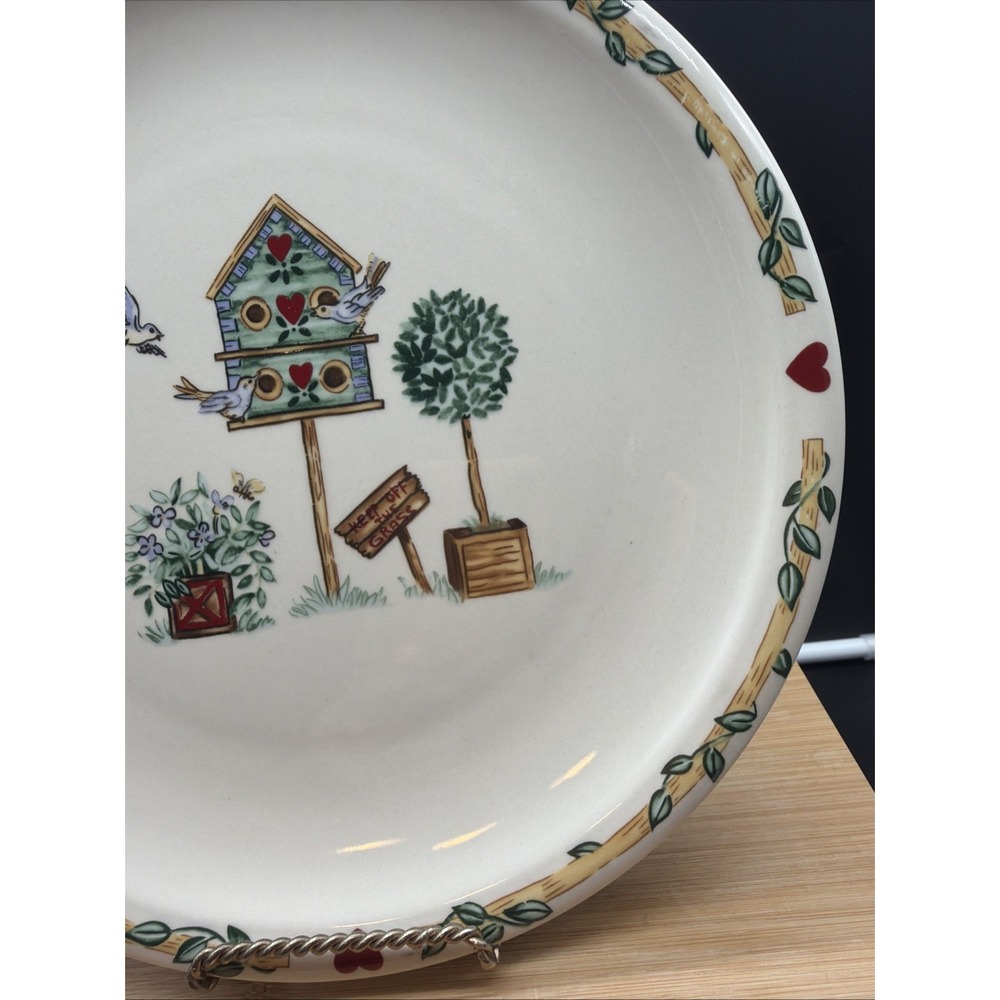 2 VTG Thomson/Casuals Pottery Birdhouse 10 1/4" Dinner Plates - Picture 4 of 7